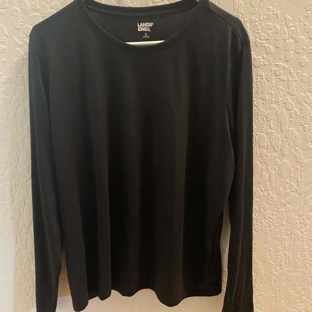 Lands' End Black Long Sleeve Shirt